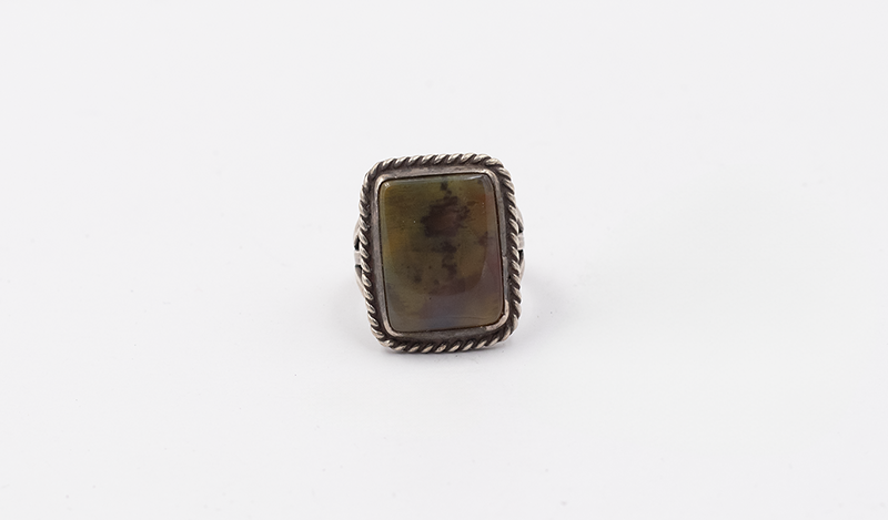 Vintage Twist Wire Petrified Wood Ring