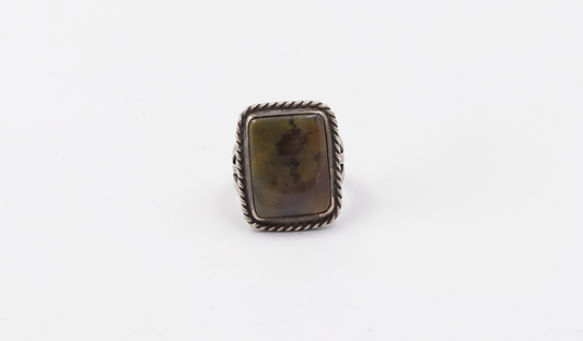Vintage Twist Wire Petrified Wood Ring
