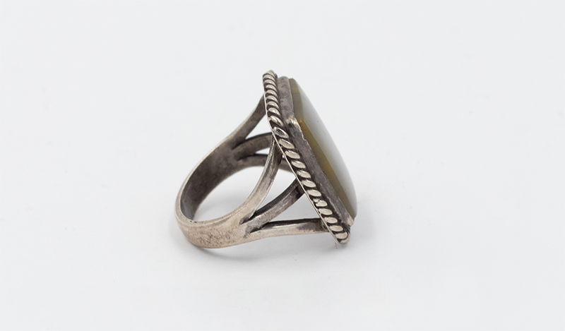 Vintage Twist Wire Petrified Wood Ring