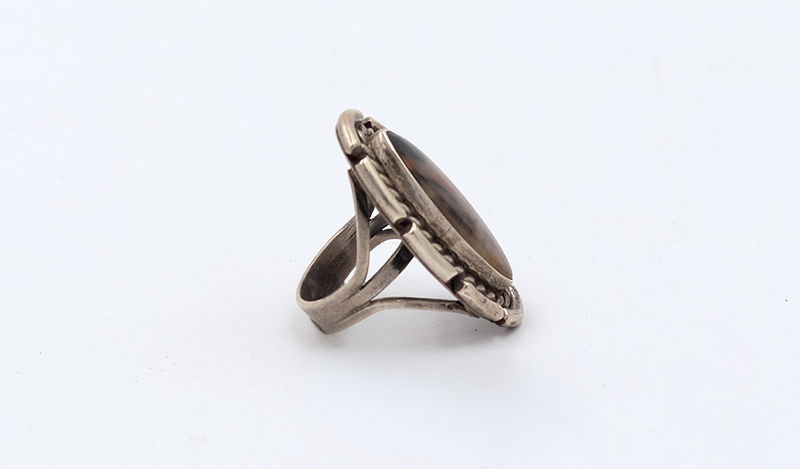 Vintage Marquis Petrified Wood Ring
