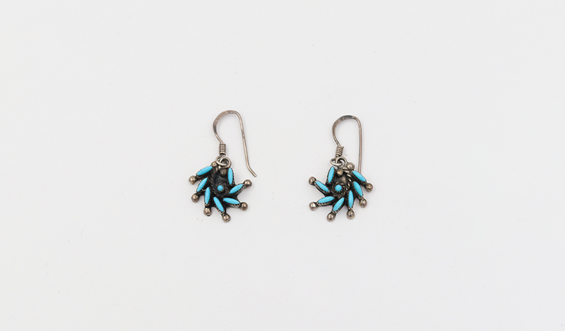Floral Needlepoint Zuni Necklace Set