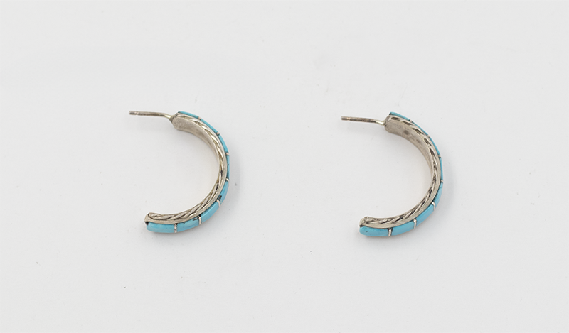 Twist Wire Zuni Inlay Hoops