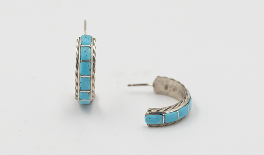 Twist Wire Zuni Inlay Hoops