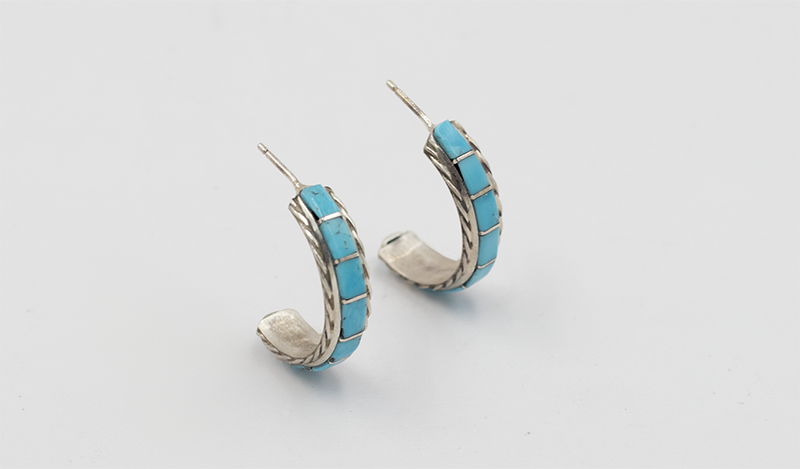 Twist Wire Zuni Inlay Hoops