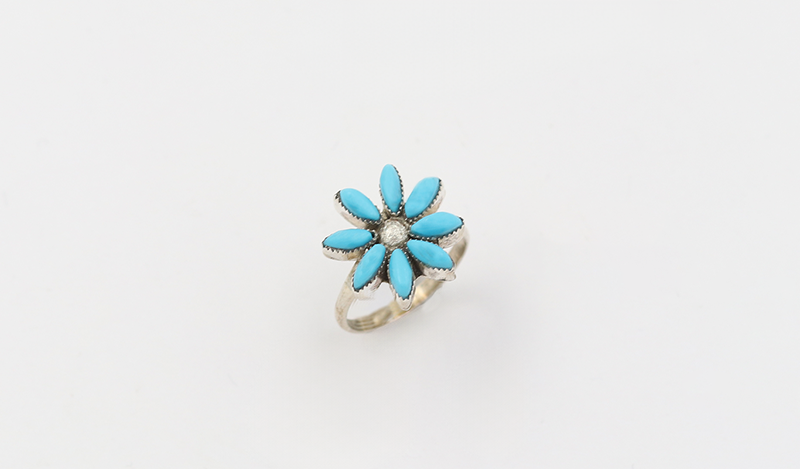 Turquoise Flower Cutout Ring