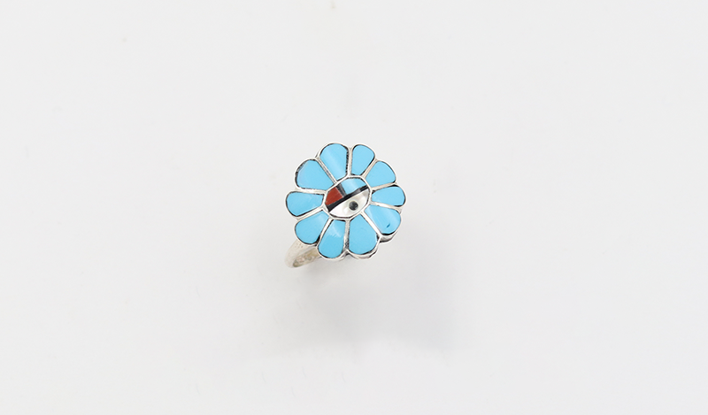 Turquoise Inlay SunFace Ring