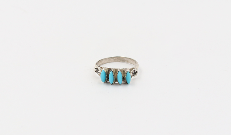 4 Stone Needlepoint Ring
