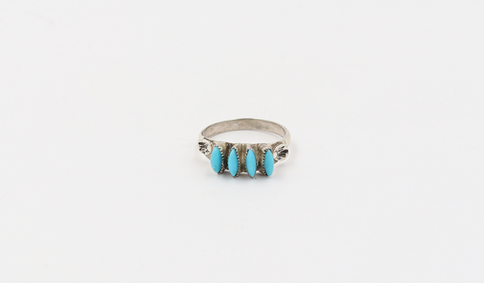 4 Stone Needlepoint Ring