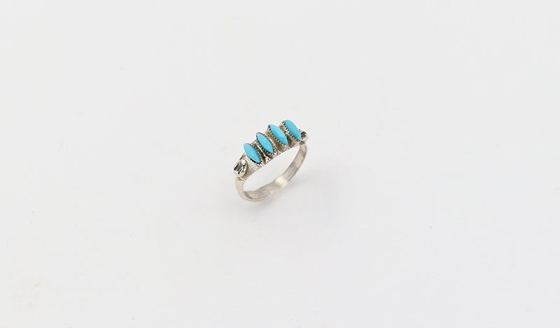 4 Stone Needlepoint Ring