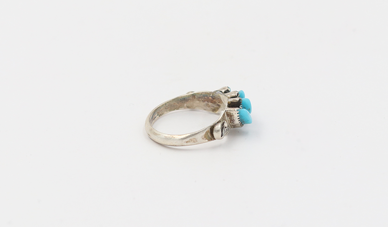 4 Stone Angle Set Needlepoint Ring