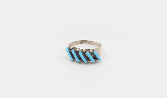 1960s Angle Set Petit Point Ring