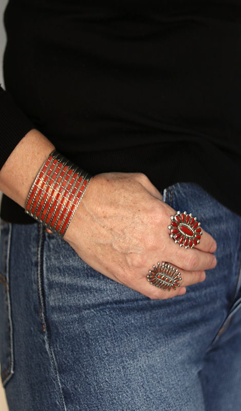 8 Row Coral Bracelet