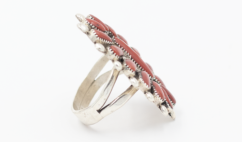 Red Coral Cluster Ring